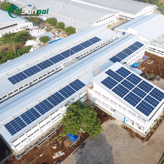 Sunpal-sistema de energía Solar comercial para azotea, rejilla híbrida de 150Kw, trifásico, 100Kw, 50Kw, 30Kw, onda pura sinusoidal, ATESS Invter Pv Kit